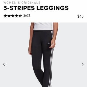 Adidas 3-stripe black leggings